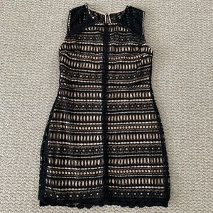 Francescas black overlay sleeveless mini dress